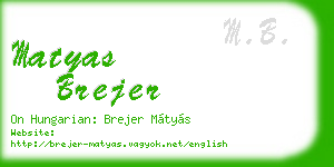 matyas brejer business card