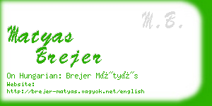 matyas brejer business card